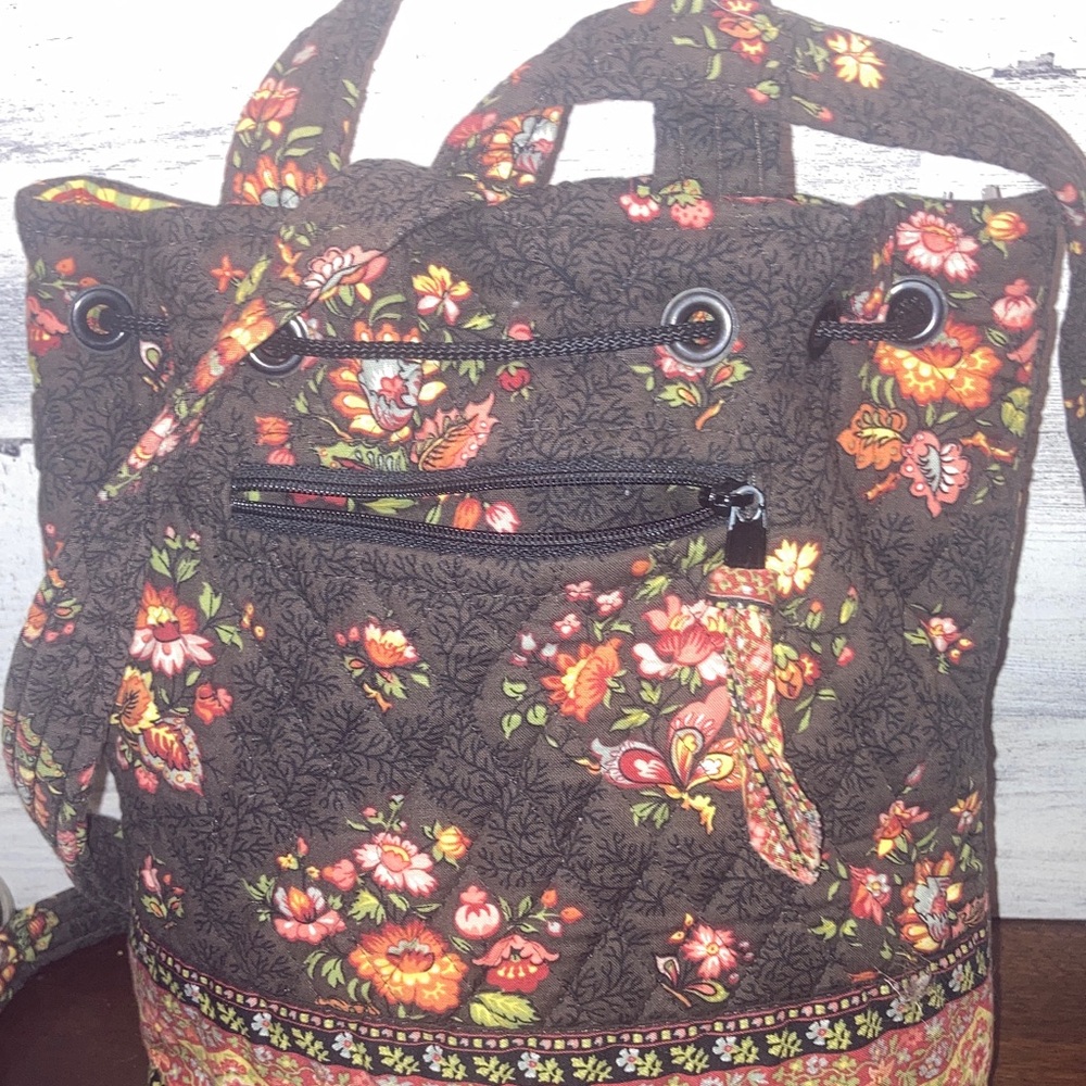 Vintage Floral Patterned Backpack - image 9